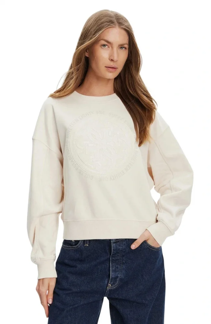 Guess Hotfix Kadın Bej Sweatshirt W5YQ07KB681-G9L9
