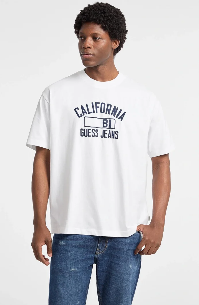 Guess Jeans Erkek Beyaz Oversize Fit T-Shirt M5YI52K8HM0-G011