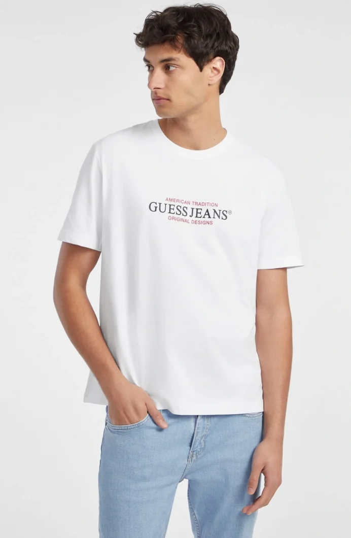 Guess Erkek Beyaz Regular Fit T-Shirt M4YI42K8FQ4-G011