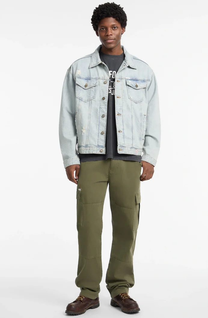 Guess Jeans Erkek Çok Renkli Denim Parka M5YN38D5M5A-GJVD