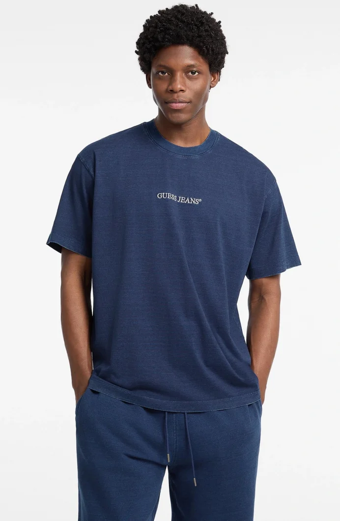Guess Jeans Erkek Lacivert Oversize Fit T-Shirt M5YI11KCTG1-BL1N