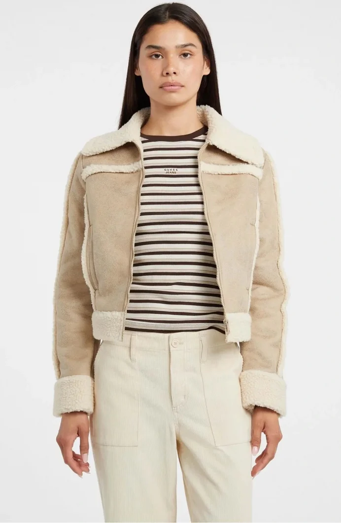 Guess Jeans Kadın Bej Ceket W5BL13W1862-A117