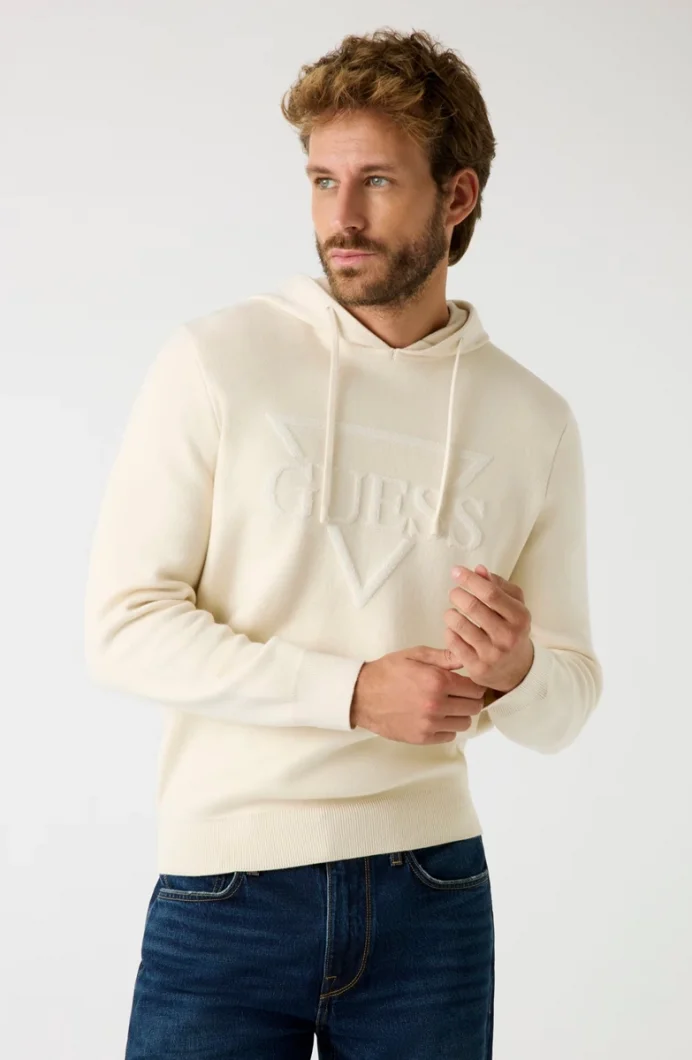 Guess Joby Erkek Krem Sweatshirt M5BR18Z0470-G1CV