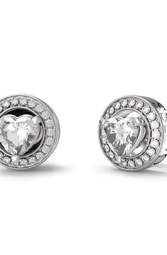 Guess Kadın Kalpli Gümüş Renkli Küpe - JGUJUBE04669JWRHTU