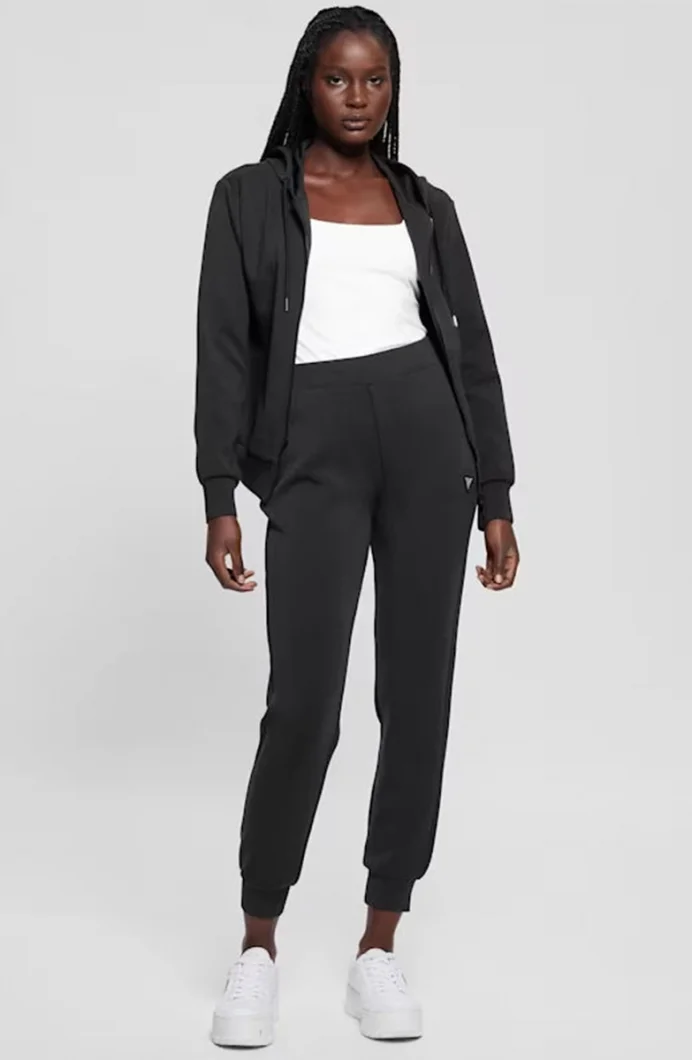 Guess  Kadın  Lastikli Paça Siyah Scuba Eşofman Altı V4YB08KCAY2-JBLK