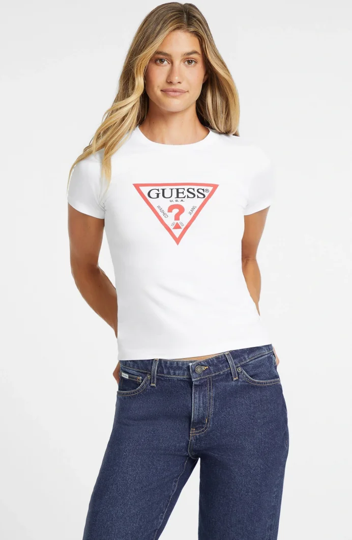 Guess Jeans Kadın Beyaz Slim Fit T-Shirt W4YI04J1314-G011