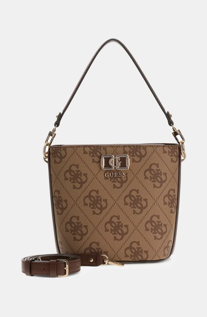 Guess Karnilla Logolu Büzgülü Kadın Kahverengi El Çantası HWOS9901010-LGW