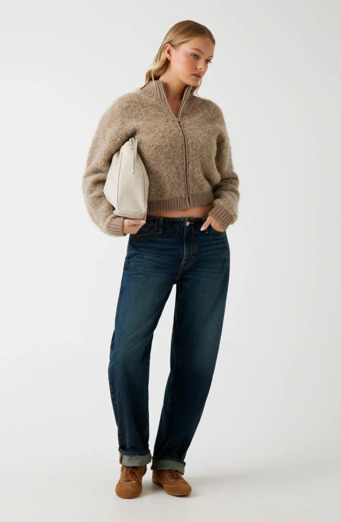 Guess Keiko Kadın Kahverengi Yün Karışımlı Triko Hırka W5BR56Z0702-F1AX