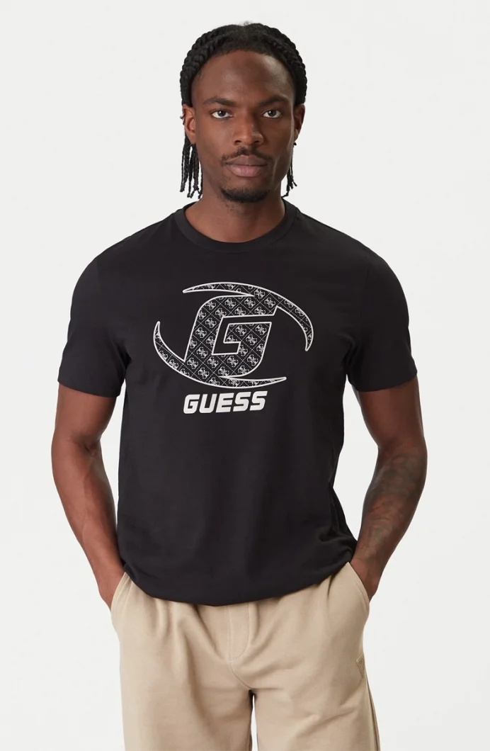 Guess Kele Bisiklet Yaka Kısa Kollu Erkek Siyah T-shirt Z6RI06I3Z14-JBLK