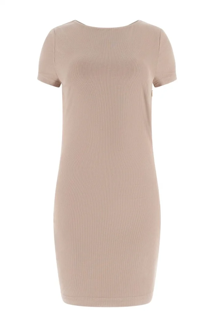 Guess Kısa Kollu Kayık Yaka Milena Mini Kadın Bej Elbise W6RK45KAQL2-A10L