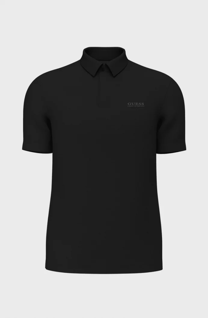 Guess Kısa Kollu Yeni Teknik Esnek Polo Yakalı Erkek Siyah Polo T-shirt M6RP02KD202-JBLK