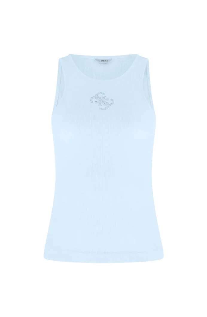 Guess Kolsuz Yuvarlak Yaka Guendalina Kadın Mavi Top W6RP39KD092-G7S1