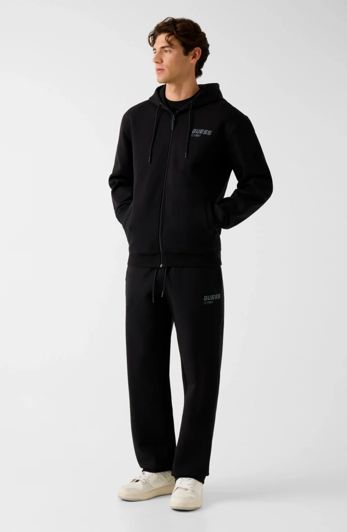 Guess Lauro Düz Paça Erkek Siyah Eşofman Altı Z6RB15K1971-JBLK