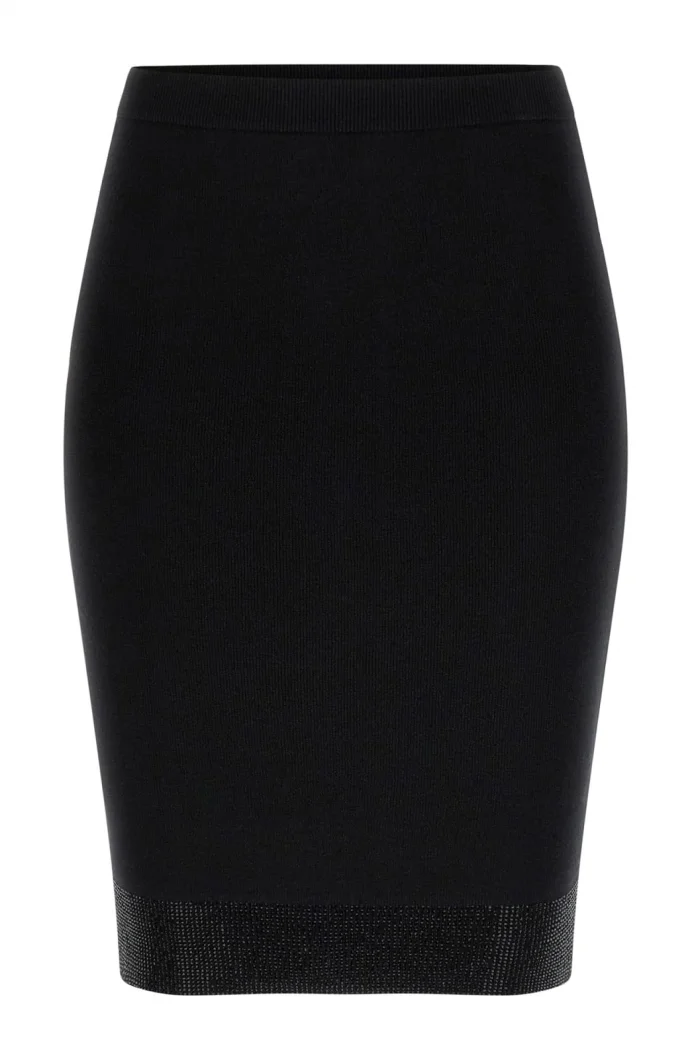 Guess Lucy Taş İşlemeli Triko Kadın Siyah Etek W6RD77Z4842-JBLK