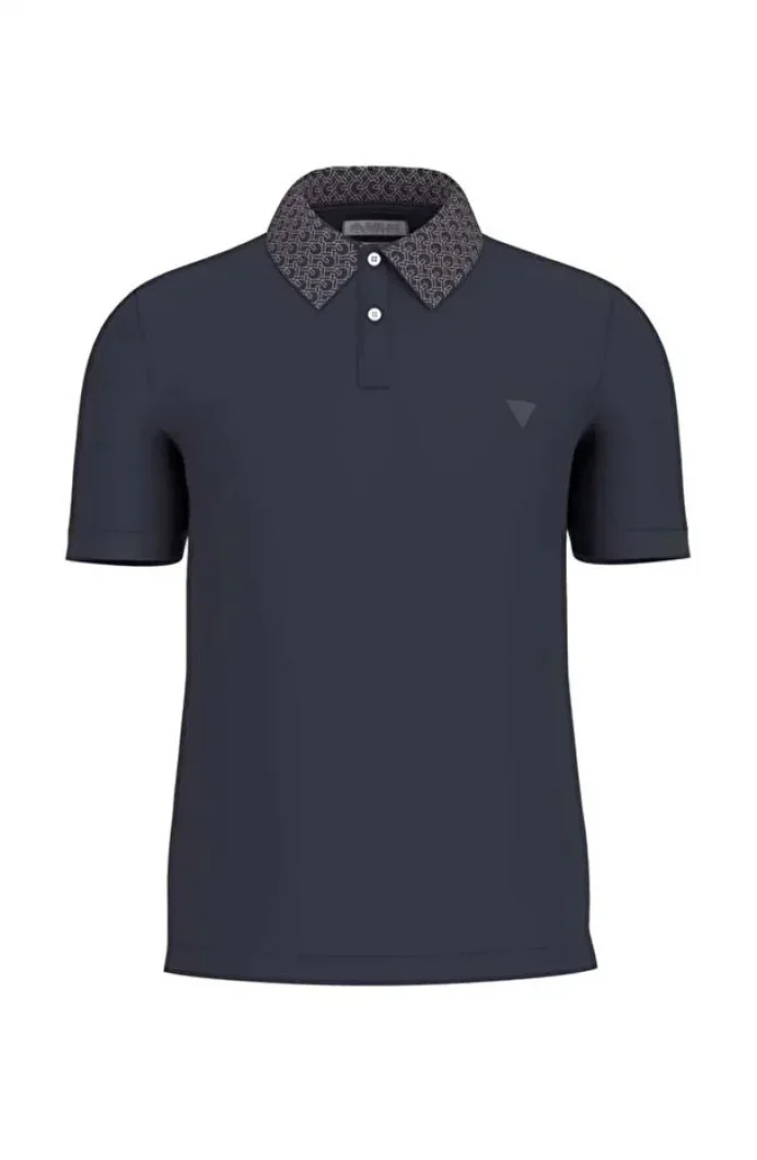 Guess Lyle Erkek Lacivert Slim Fit Polo T-Shirt M5YP60K7O64-G7V2