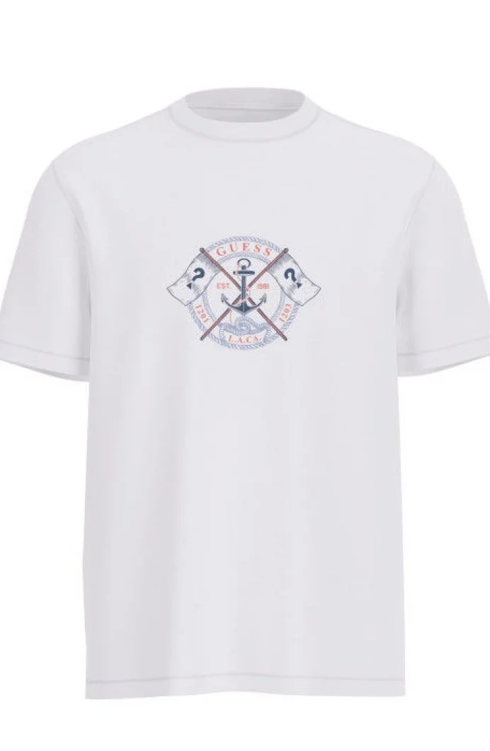 Guess Marina Erkek Beyaz Regular Fit T-Shirt M5YI62K8FQ4-G011