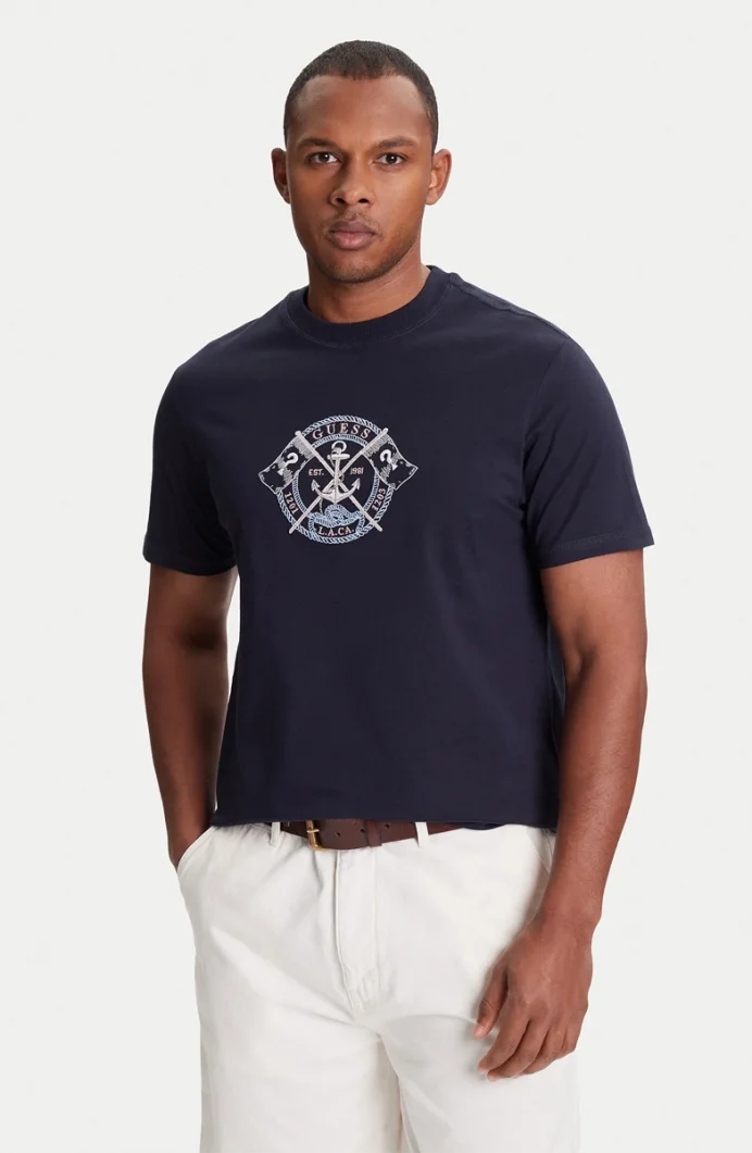 Guess Marina Erkek Lacivert Regular Fit T-Shirt M5YI62K8FQ4-G7V2