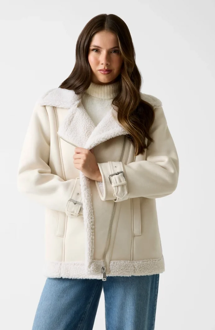 Guess Maristella Kadın Beyaz Ceket W5BL23W2662-G012