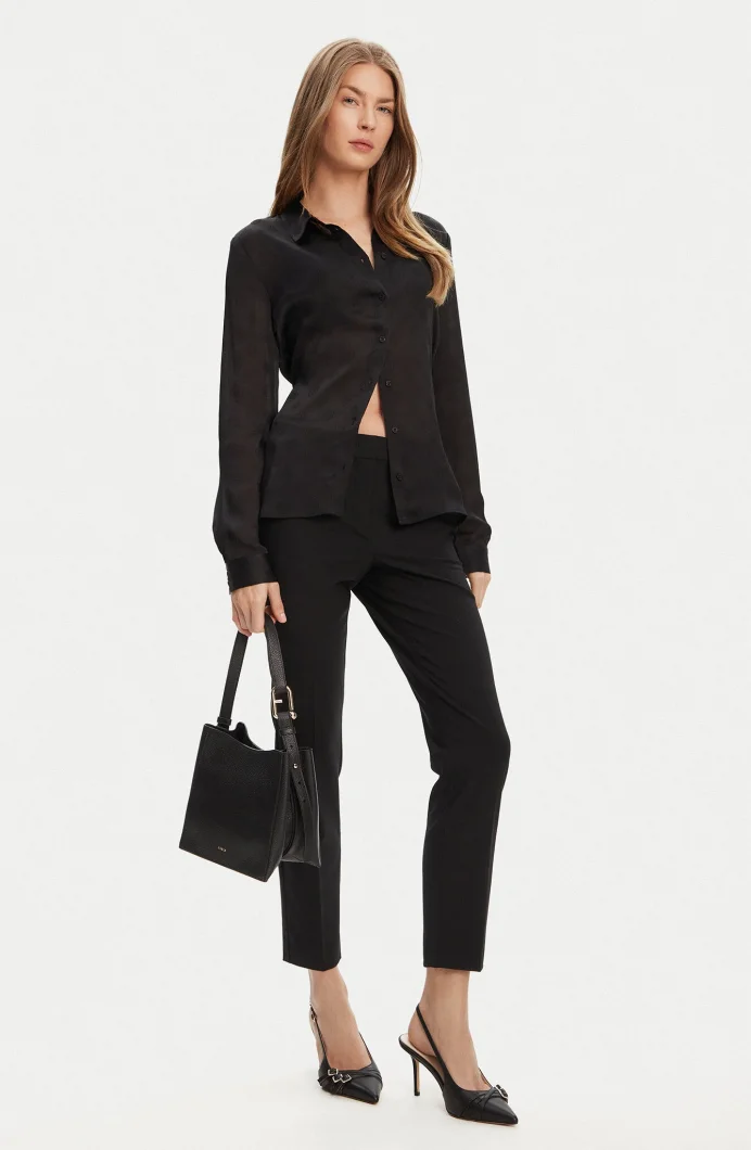 Guess Marthe Kadın Siyah Relaxed Fit Gömlek W5YH1AWHCR2-JBLK