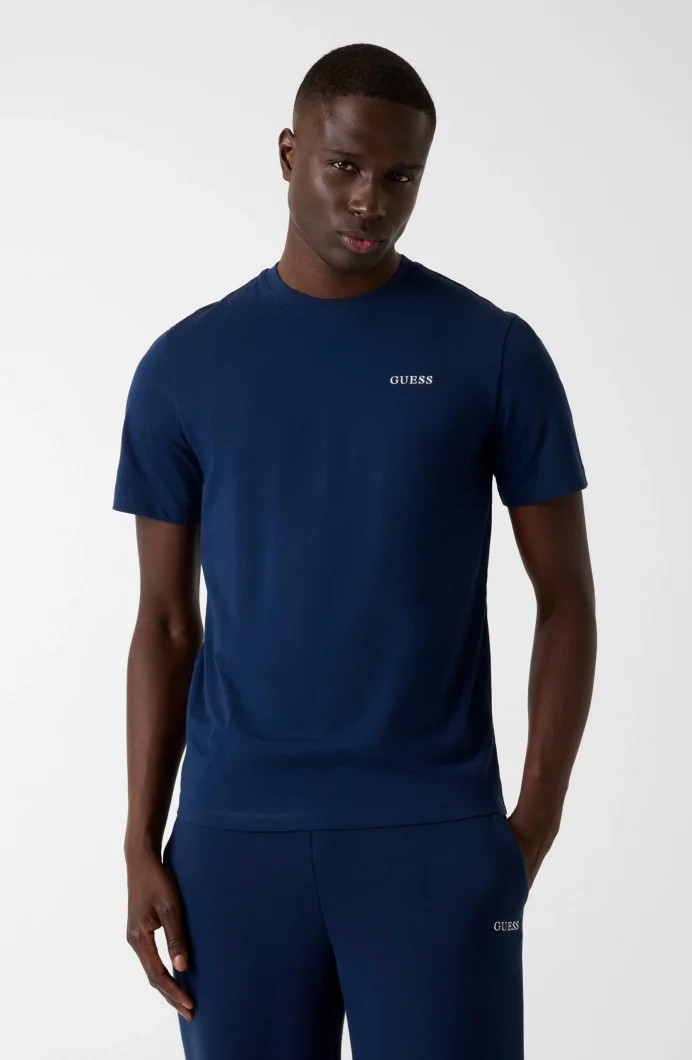 Guess Marzio Bisiklet Yaka Kısa Kollu Erkek Mavi T-shirt Z6RI17I3Z14-G7R1