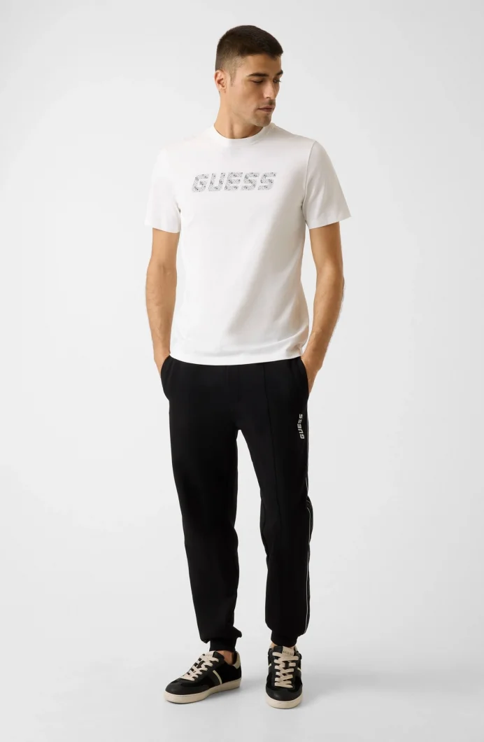 Guess Maska Bisiklet Yaka Kısa Kollu Erkek Beyaz T-shirt Z6RI15I3Z14-G018