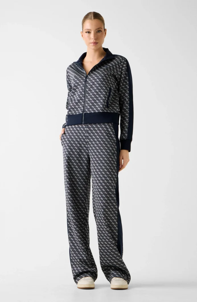 Guess Maya 4G Geniş Paça Kadın Lacivert Eşofman Altı V6RB09K2042-FJBB