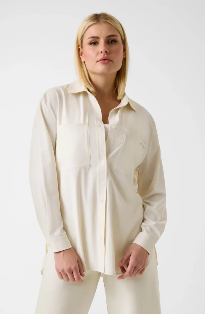 Guess Nat Ceket Gömlek Kadın Beyaz Gömlek V6RH00WL232-G027