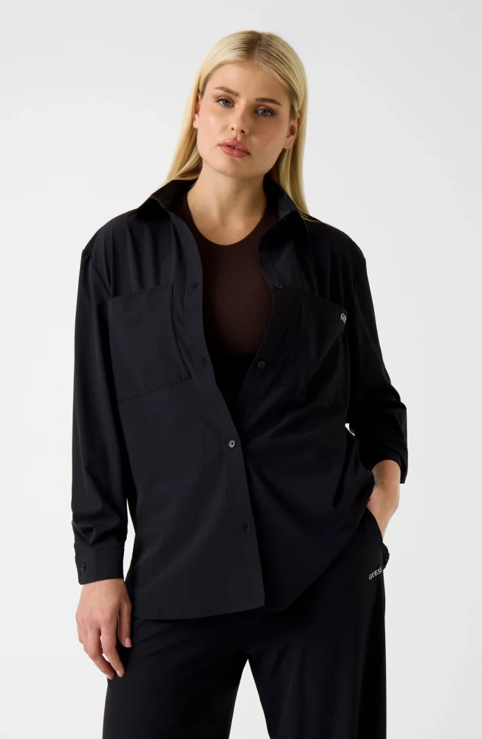 Guess Nat Ceket Gömlek Kadın Siyah Gömlek V6RH00WL232-JBLK