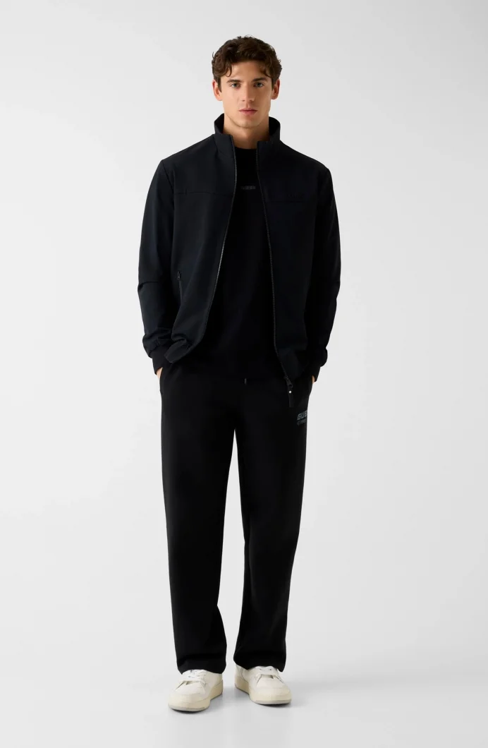 Guess Neka Fermuarlı Erkek Siyah Ceket Z6RL03WK172-JBLK