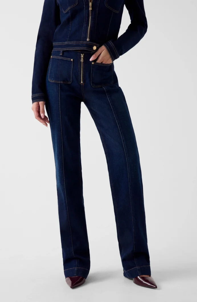 Guess Nicky Yüksek Fermuarlı Kadın Lacivert Jeans W6RA3FD6881-BLJO