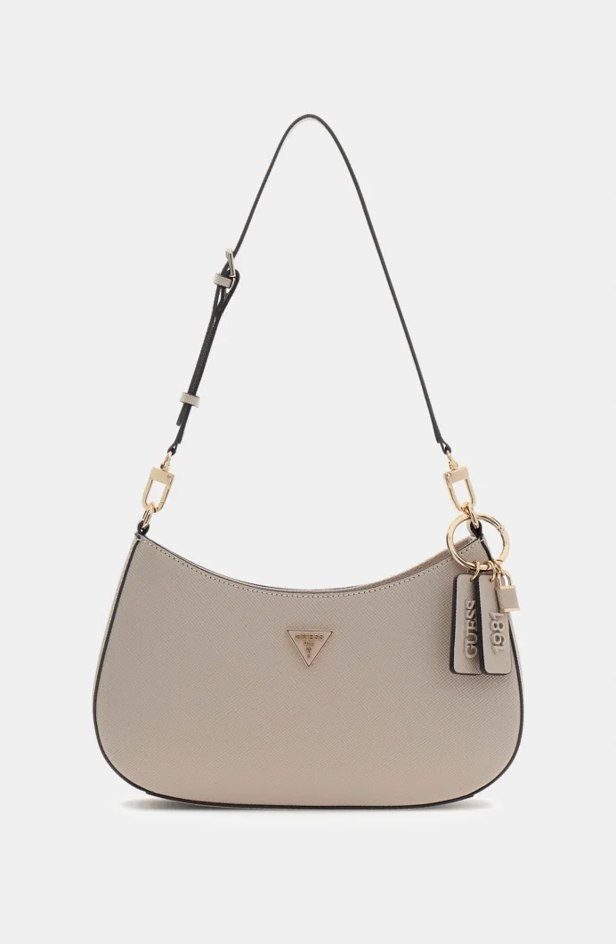 Guess Noelle II Üstten Fermuarlı Omuz Kadın Kahverengi El Çantası HWZG9672180-TAU