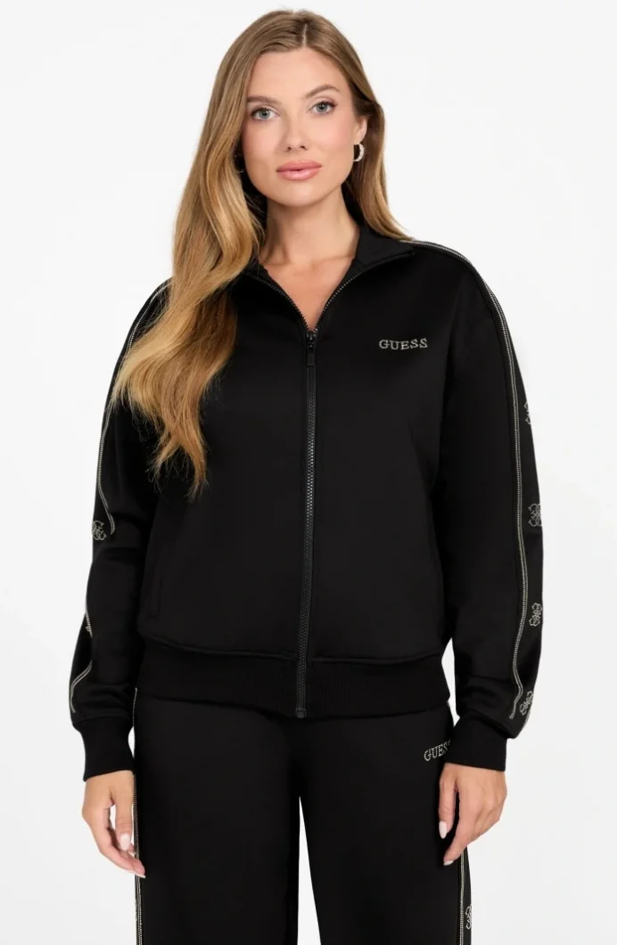 Guess Octavia Kadın Siyah Aktif Eşofman Üstü V5BQ15KCX22-JBLK