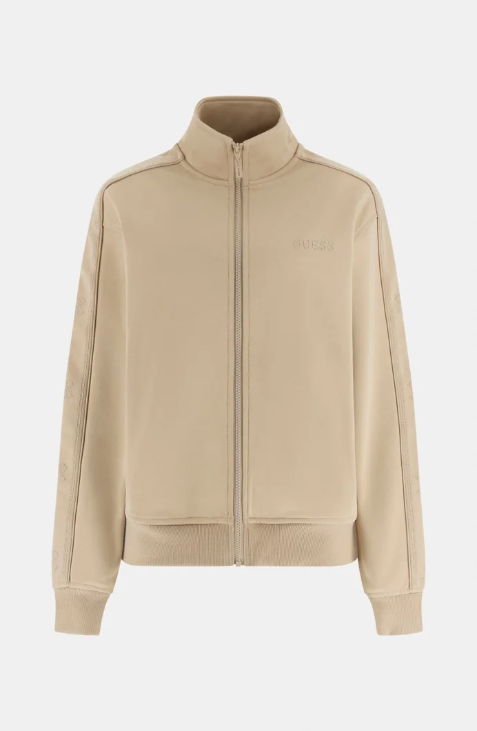 Guess Octavia Yüksek Yaka Tam Fermuarlı Kadın Bej Eşofman Üstü  V5BQ15KCX22-G1BW