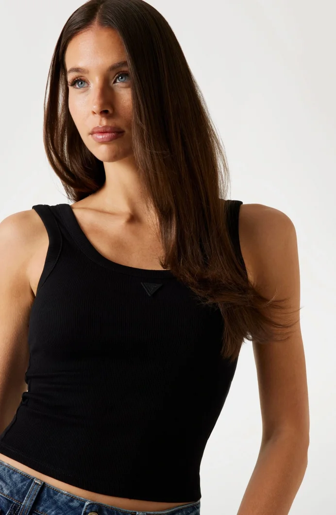 Guess Patch Kadın Siyah Top W5YP54KA0H1-JBLK