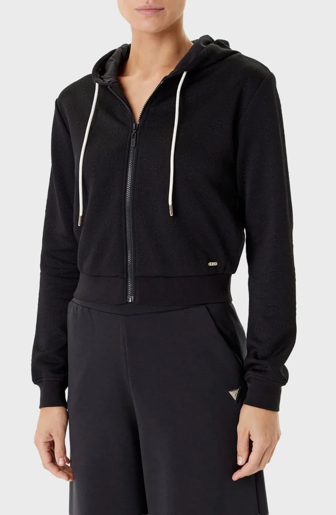 Guess Peony Kadın Siyah Aktif  Eşofman Üstü  V5YQ06KBSL2-FJ8A