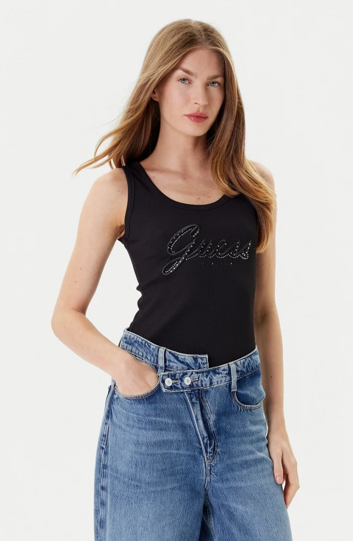 Guess Raissa Kadın Siyah Top W5YP00KCXJ2-JBLK