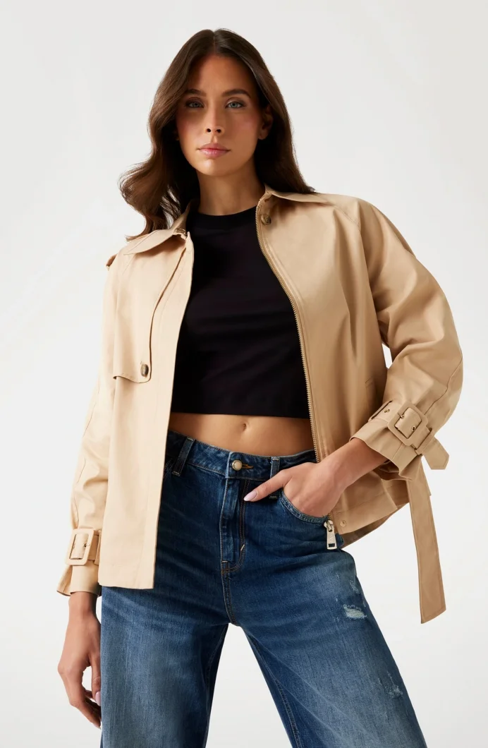 Guess Raphaelle Kadın Krem Trençkot W5YL01WHDF1-A11T