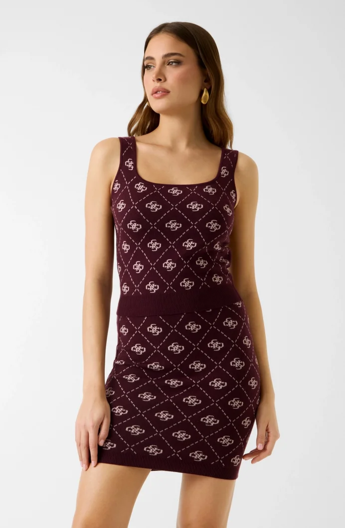 Guess Sarah 4G Büstiyer Triko Kadın Bordo Triko W4BR0CZ3JD2-F4T5