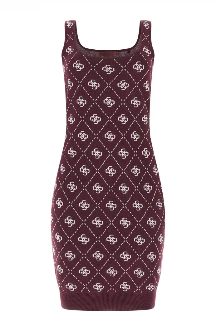 Guess Sarah 4G Kolsuz Triko Kadın Bordo Elbise W4BK98Z3JD2-F4T5