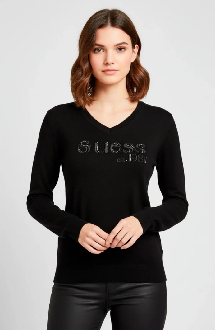 Guess Saylor Kadın Siyah Triko W5BR41Z2NQ2-JBLK