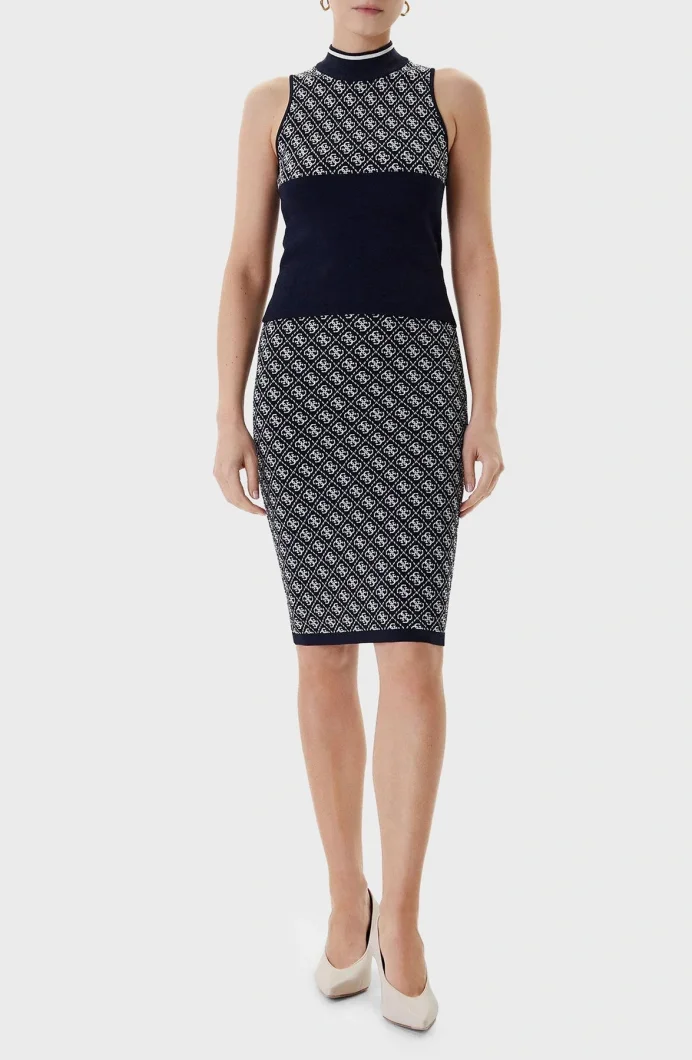 Guess Sl Rn Lise Kadın Mavi Triko Top W3YR26Z37K0-FBCF