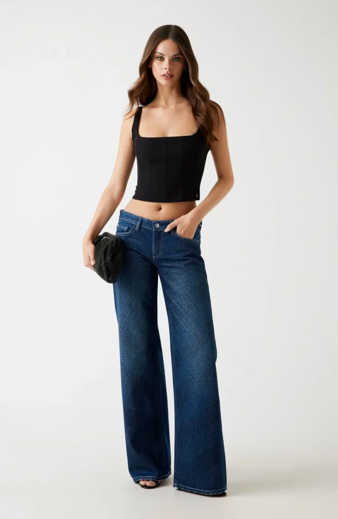 Guess Slouchy Kadın Lacivert Regular Fit Jean W5BA1DD0741-CSSN