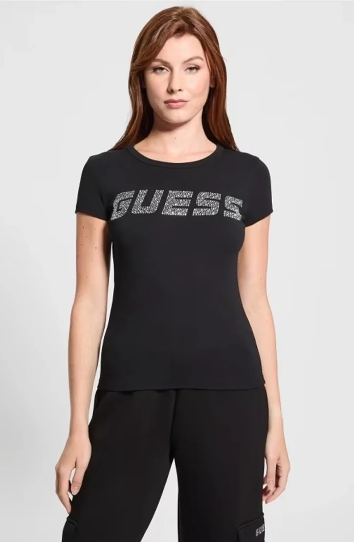 Guess Kiara Kadın Siyah Aktif Regular Fit T-Shirt V4BI16KCIV1-JBLK