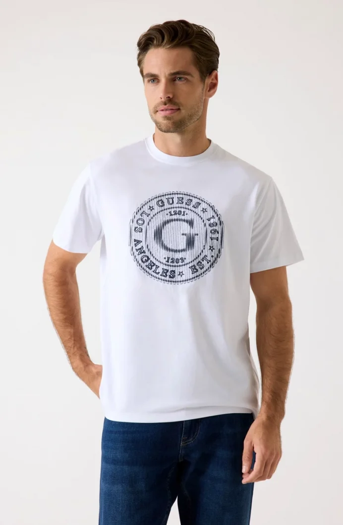 Guess Tee Erkek Beyaz Regular Fit T-Shirt M5BI15K8FQ4-G011