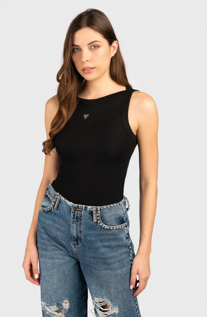 Guess Tina Fitilli Atlet Kadın Siyah Top W5RP16KCNH2-JBLK