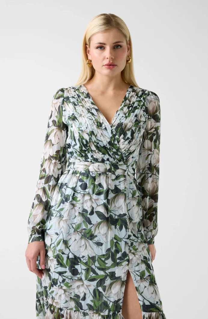 Guess Uzun Kollu Ilenia Pileli Uzun Kadın Çok Renkli Elbise W6RK39WJ712-PM6A