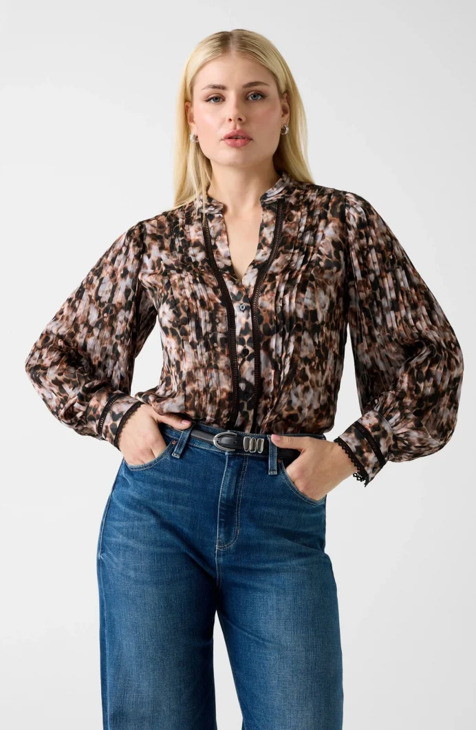 Guess Yeni Josette Uzun Kollu Kadın Çok Renkli Gömlek W5RH16WDW82-PM66