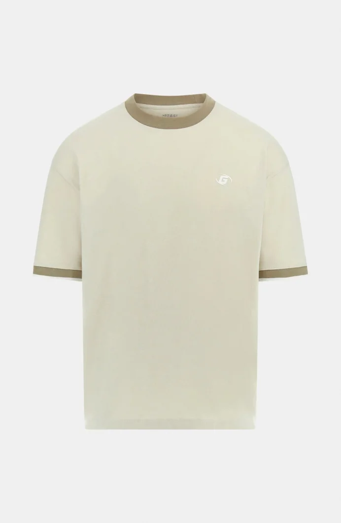 Guess Yuki Erkek Bej Aktif Oversize Fit T-Shirt Z5BI06I3Z14-G9D0