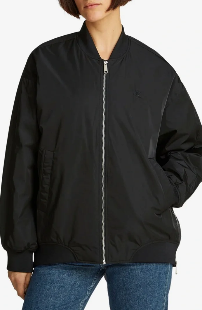 Calvin Klein LONG BOMBER Kadın Siyah Ceket J20J224702-BEH