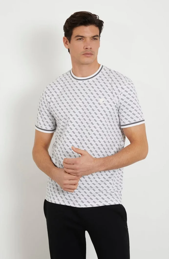 Guess Marshall Erkek Beyaz Aktif Regular Fit T-Shirt Z2YI05J1314-P084